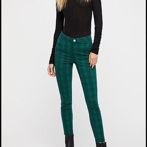 Jade Plaid Skinny pants - Green Free People 25